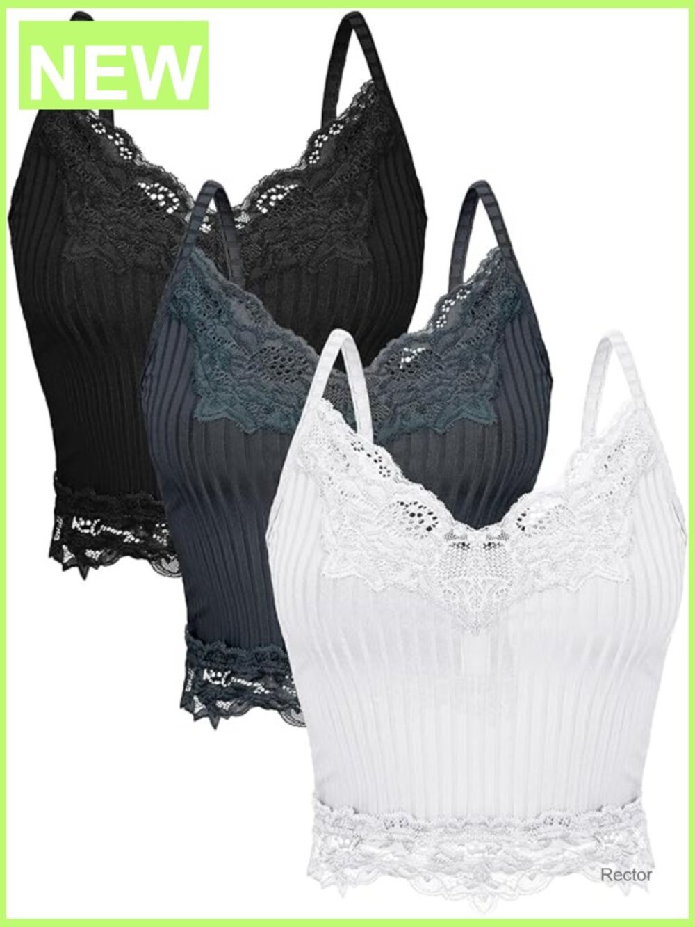 3 Pack Lace Crop Tank Tops Y2K Halter Neck Sleeveless Grunge Top